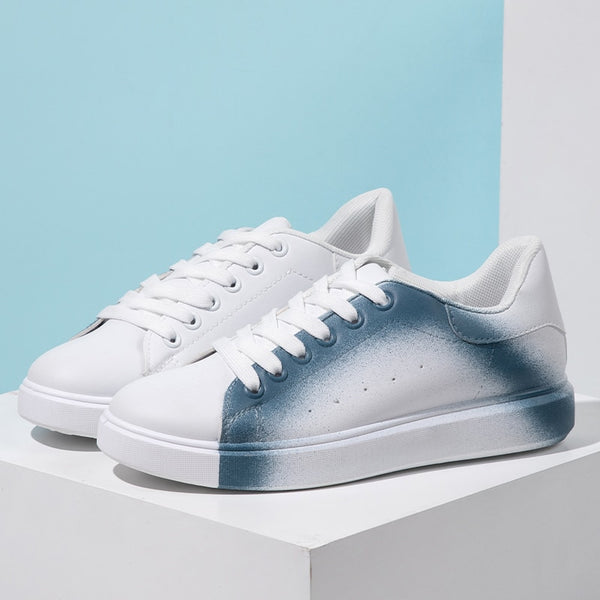 Women's Modern Abstract Flat Lace Up Sneakers