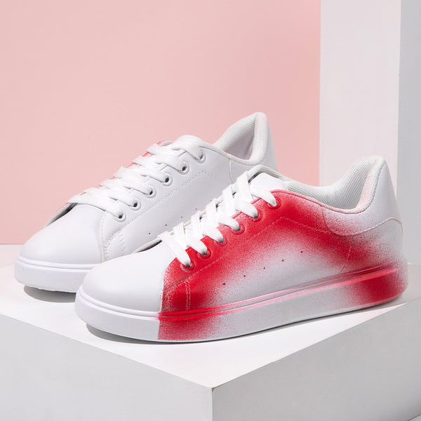 Women's Modern Abstract Flat Lace Up Sneakers