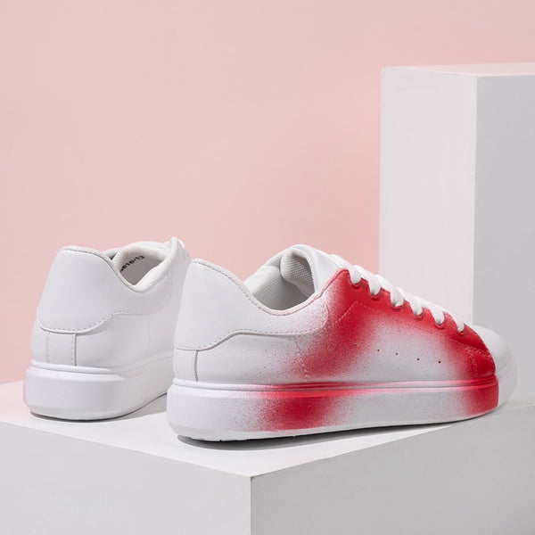 Women's Modern Abstract Flat Lace Up Sneakers