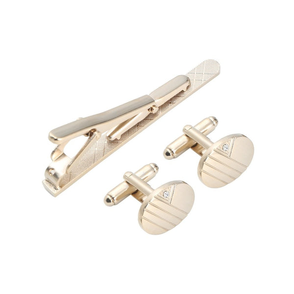 Gentleman's Accessory Set w Diamond Cuff Links and Tie Bar