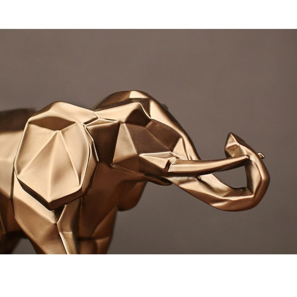 Modern Abstract Geometric Elephant Sculpture