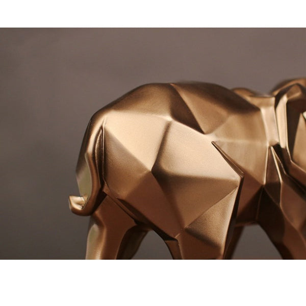 Modern Abstract Geometric Elephant Sculpture