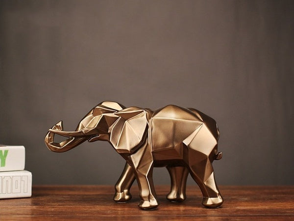 Modern Abstract Geometric Elephant Sculpture