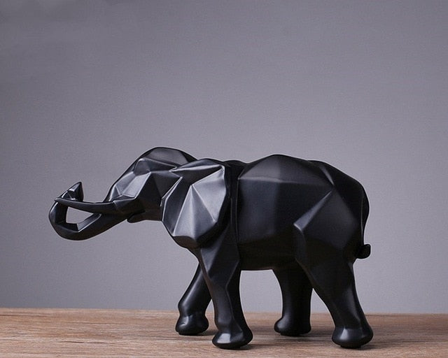 Modern Abstract Geometric Elephant Sculpture