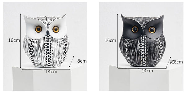 Modern Abstract Owl Resin Sculpture Statues