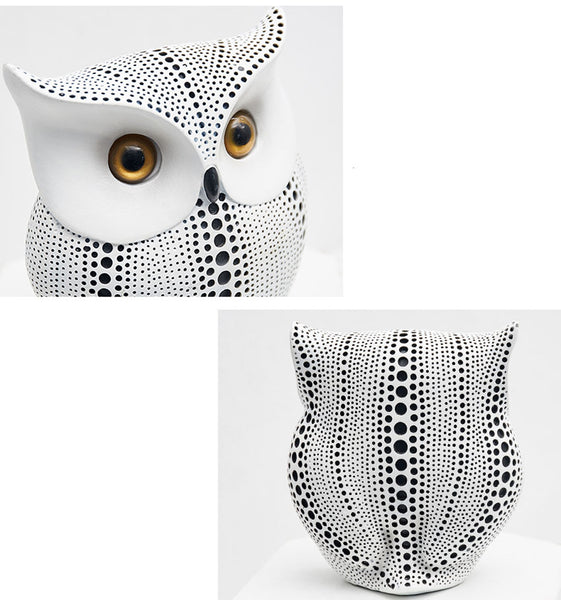 Modern Abstract Owl Resin Sculpture Statues