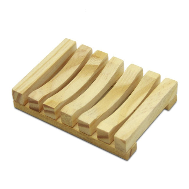 Natural Wooden Soap Dish w Vented Design