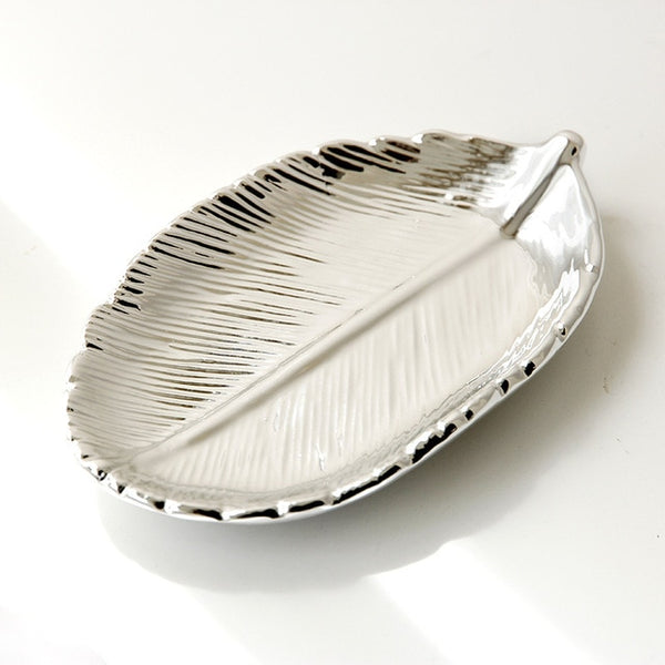 Realism Leaf Accent Plate w Textured Chrome Finish