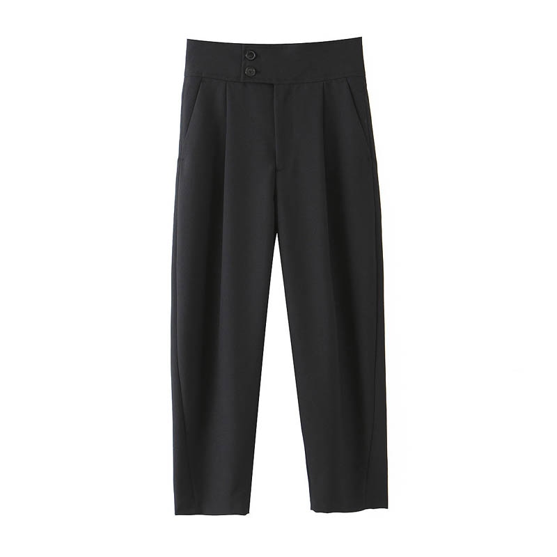 Pleated Black Evening Women's Dress Pants