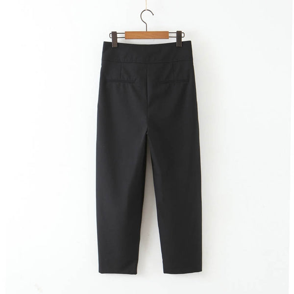 Pleated Black Evening Women's Dress Pants