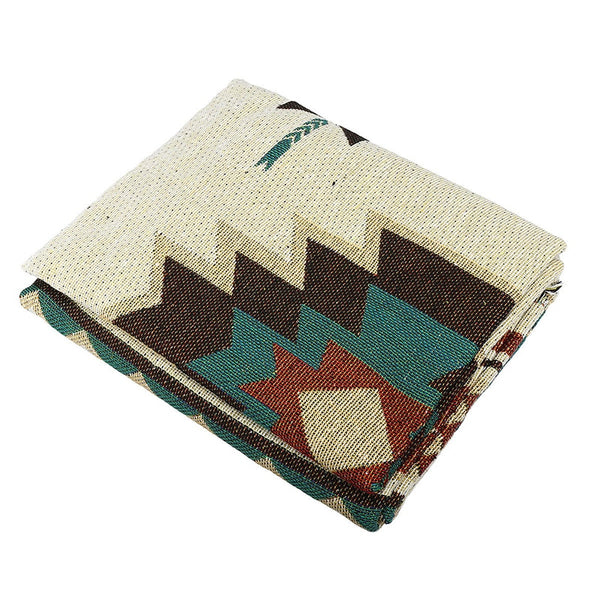 Western Boho Chic Geometric Native American Throw Blanket