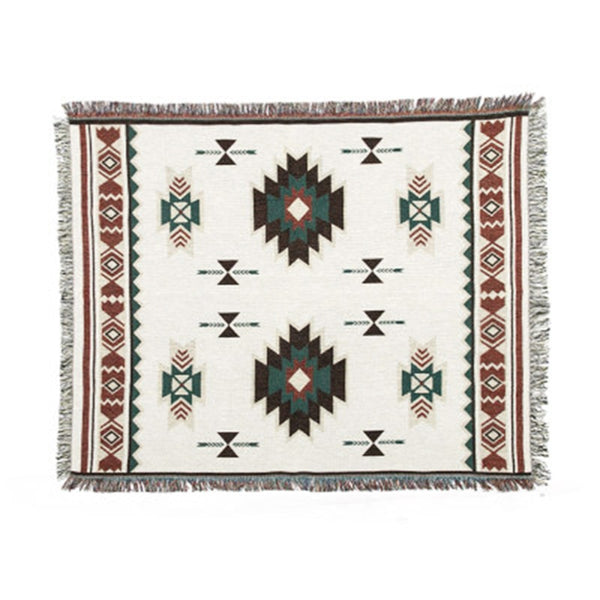 Western Boho Chic Geometric Native American Throw Blanket