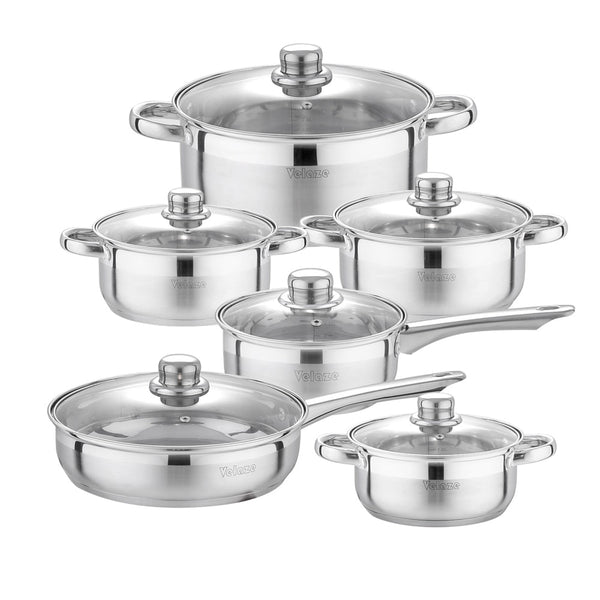 Minimalist Clean Steel Cooking Pots & Pans - Set of 12