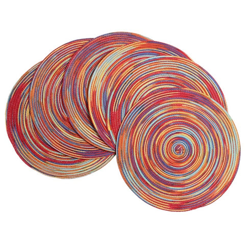 Artistic Color Wheel Circular Dining Placemats - Set of 6