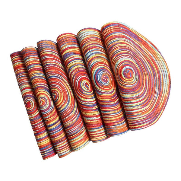 Artistic Color Wheel Circular Dining Placemats - Set of 6