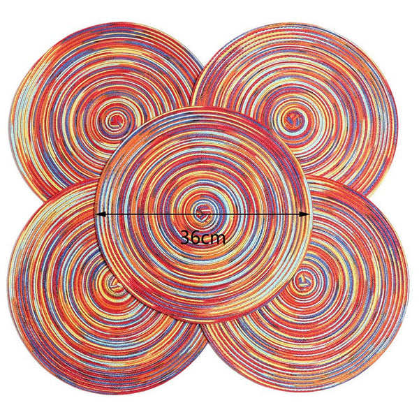 Artistic Color Wheel Circular Dining Placemats - Set of 6