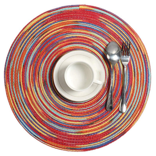 Artistic Color Wheel Circular Dining Placemats - Set of 6