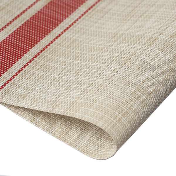 Stain Resistant Vintage Woven Vinyl Placemats - Set of 4