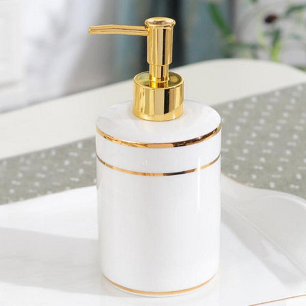 Classical Chic Genuine Copper Hand-Plated Ceramic Bathroom Set