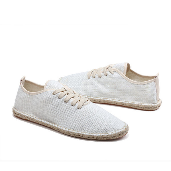 Eco-Friendly Handmade Hemp Lace-Up Men's Sneaker Flat