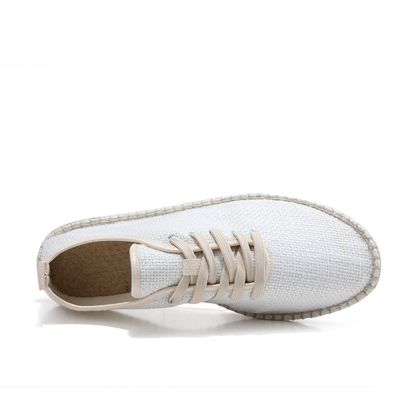 Eco-Friendly Handmade Hemp Lace-Up Men's Sneaker Flat