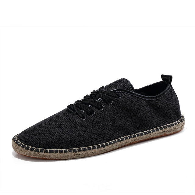 Eco-Friendly Handmade Hemp Lace-Up Men's Sneaker Flat