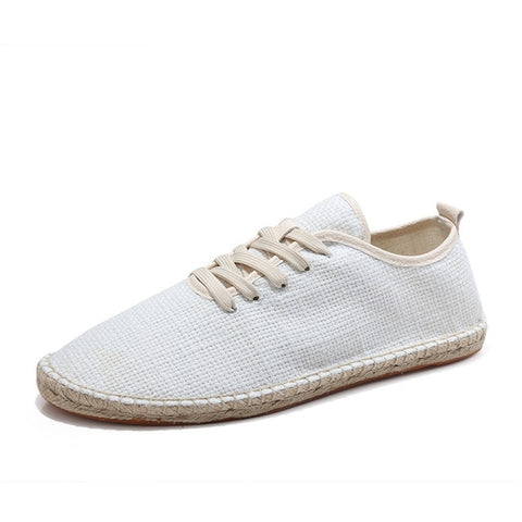 Eco-Friendly Handmade Hemp Lace-Up Men's Sneaker Flat