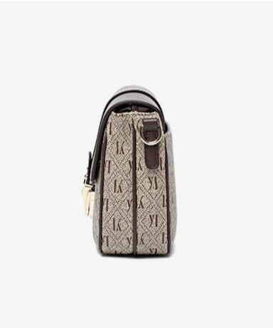 Luxury Monogram Shoulder Bag w Metal Hasp Buckle