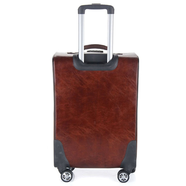 Luxurious Brown Leather Professionals Travel Suitcase