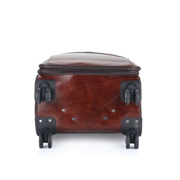 Luxurious Brown Leather Professionals Travel Suitcase