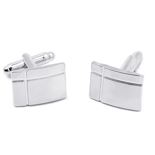 Men's Quality Engraved Hatch Cross Cufflinks