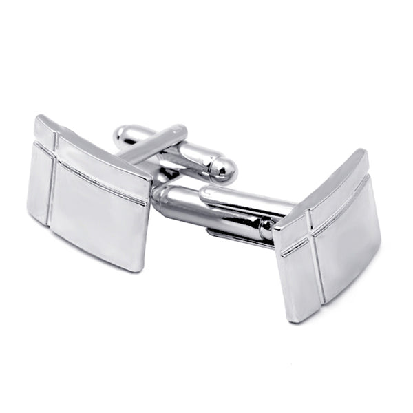 Men's Quality Engraved Hatch Cross Cufflinks