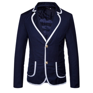 Men's European Designer Prep Border Blazer