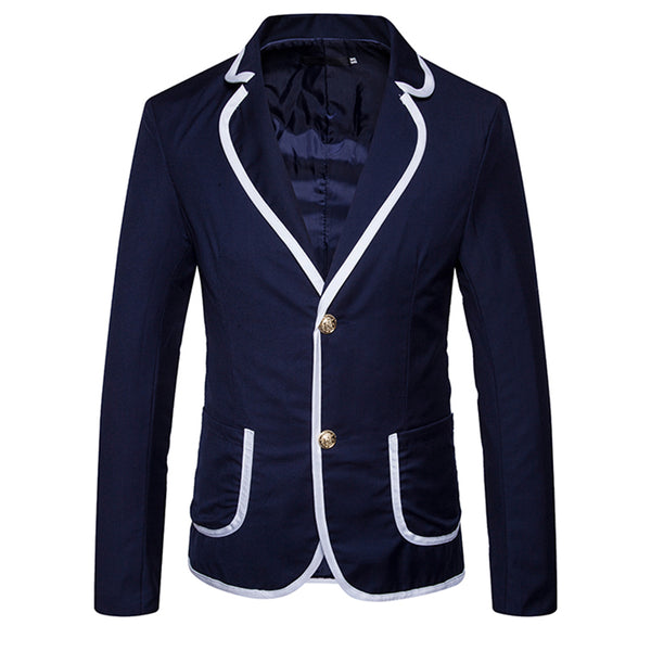 Men's European Designer Prep Border Blazer