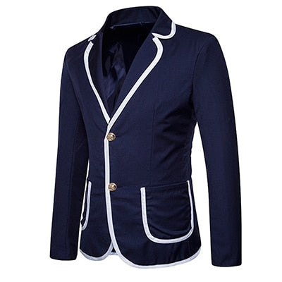 Men's European Designer Prep Border Blazer