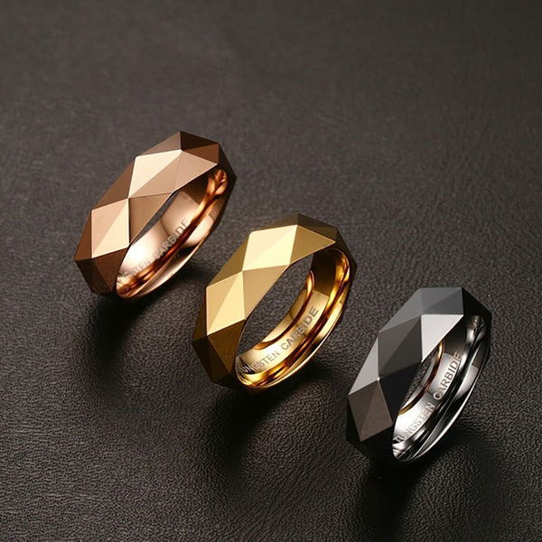 Elegant Men's Multi-Face Geometric Fashion Ring in 3 Colors