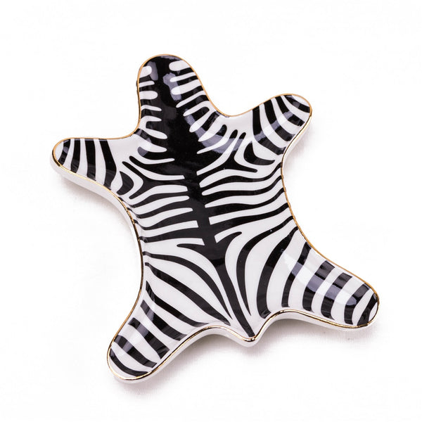 Abstract Ceramic Zebra Decorative Snack Plate