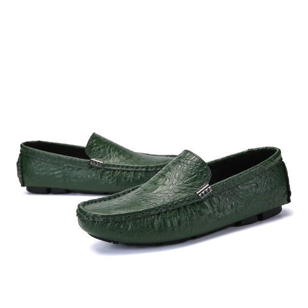 Men's Genuine Leather Alligator Driving Moccasins