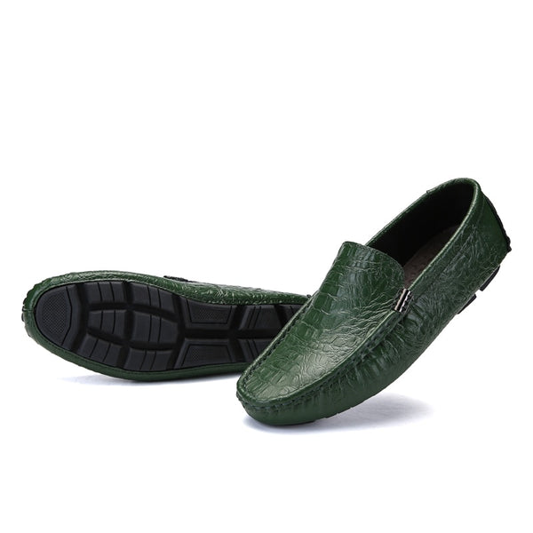 Men's Genuine Leather Alligator Driving Moccasins