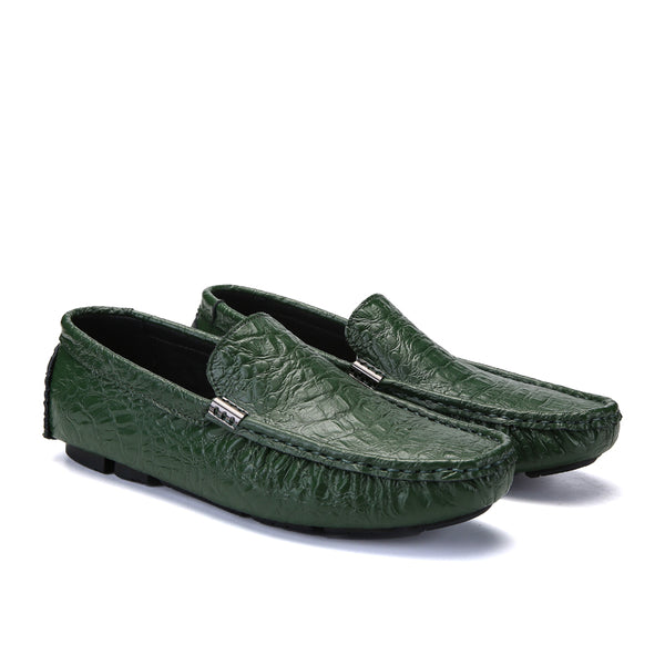 Men's Genuine Leather Alligator Driving Moccasins