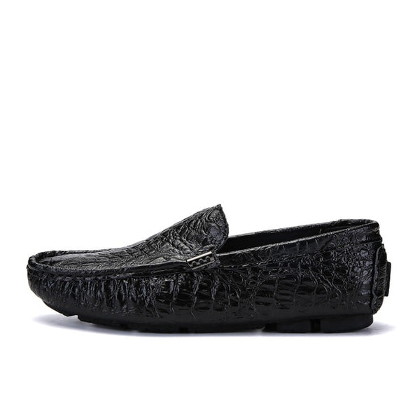 Men's Genuine Leather Alligator Driving Moccasins