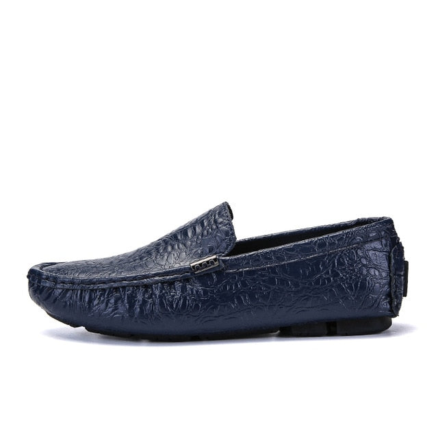 Men's Genuine Leather Alligator Driving Moccasins