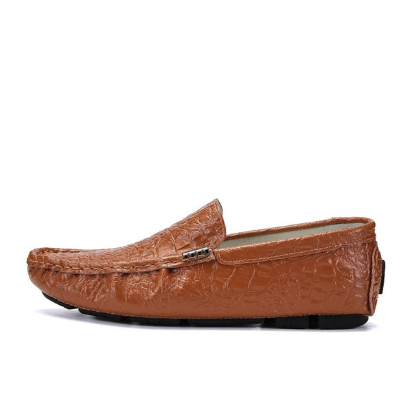 Men's Genuine Leather Alligator Driving Moccasins