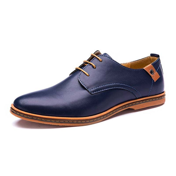 Men's Simple Modern Oxford Leather Dress Shoe - Blue