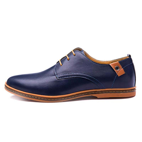 Men's Simple Modern Oxford Leather Dress Shoe - Blue