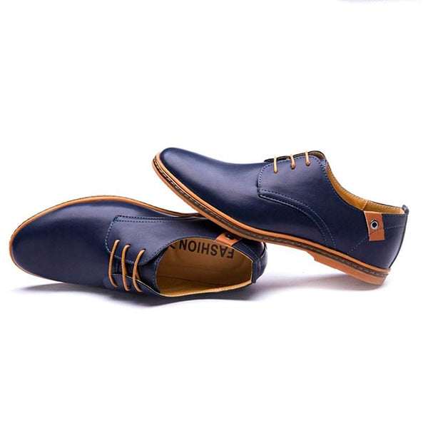 Men's Simple Modern Oxford Leather Dress Shoe - Blue