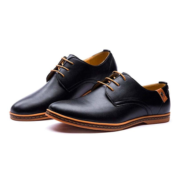 Men's Simple Modern Oxford Leather Dress Shoe - Black