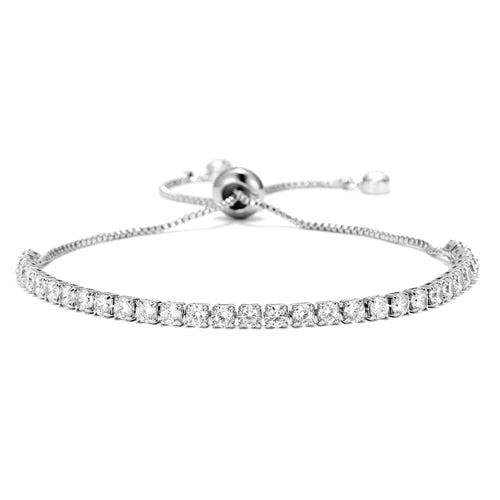 Luxury Women's Gemstone Diamond Accented Tennis Bracelet