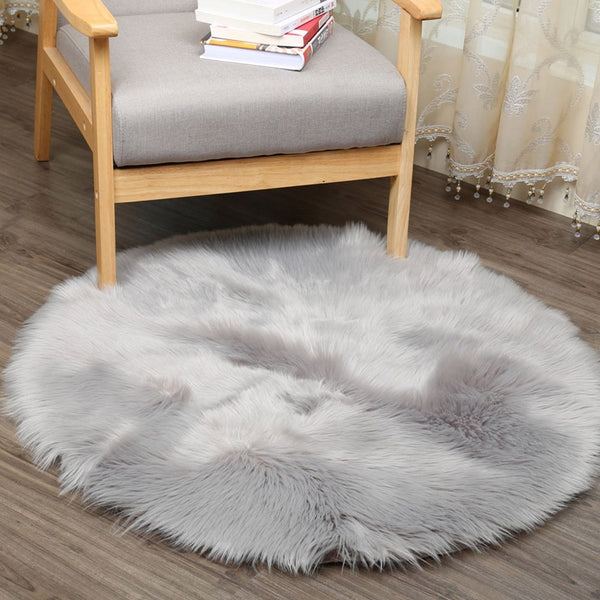 Soft Faux Fur Round Carpet Rug