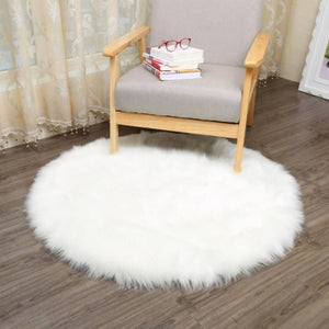 Soft Faux Fur Round Carpet Rug